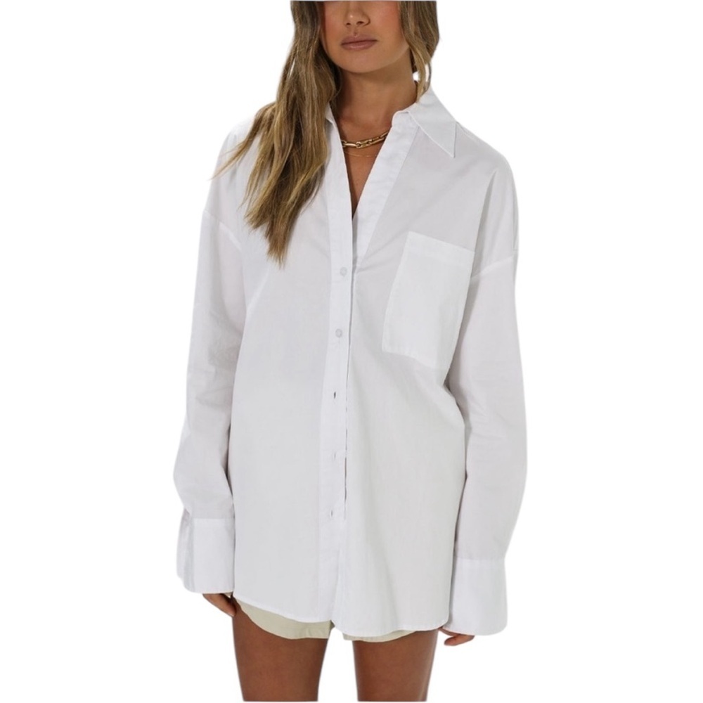 Classic White Button-Down Shirt - Women's Relaxed Fit